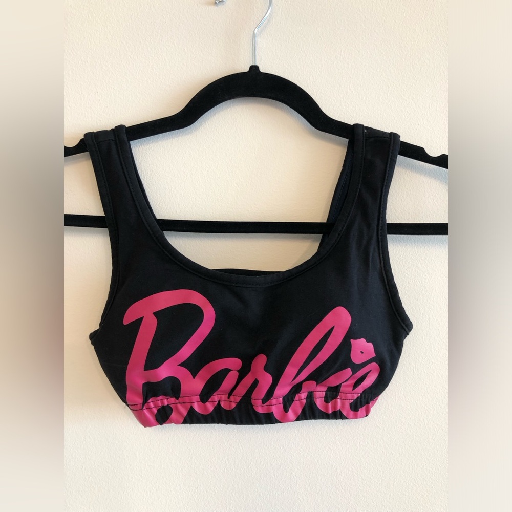 Barbie Black and Pink Padded Sports Bra Size XS